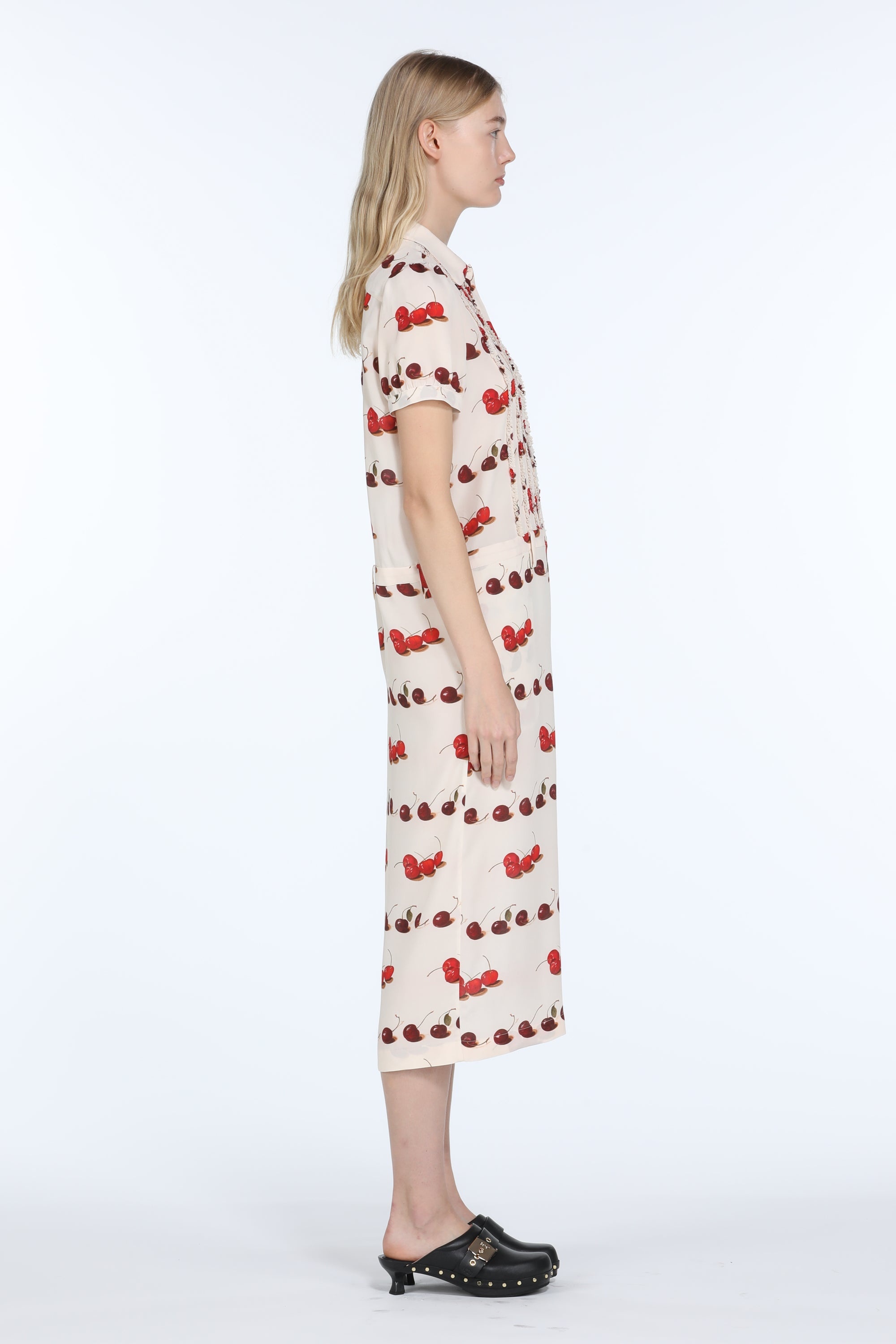CHERRY-PRINT SHIRT DRESS - 3