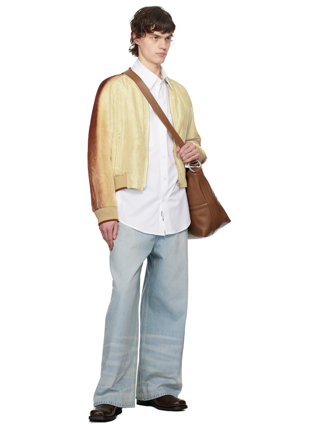 Blue Wide Washed Jeans - 4