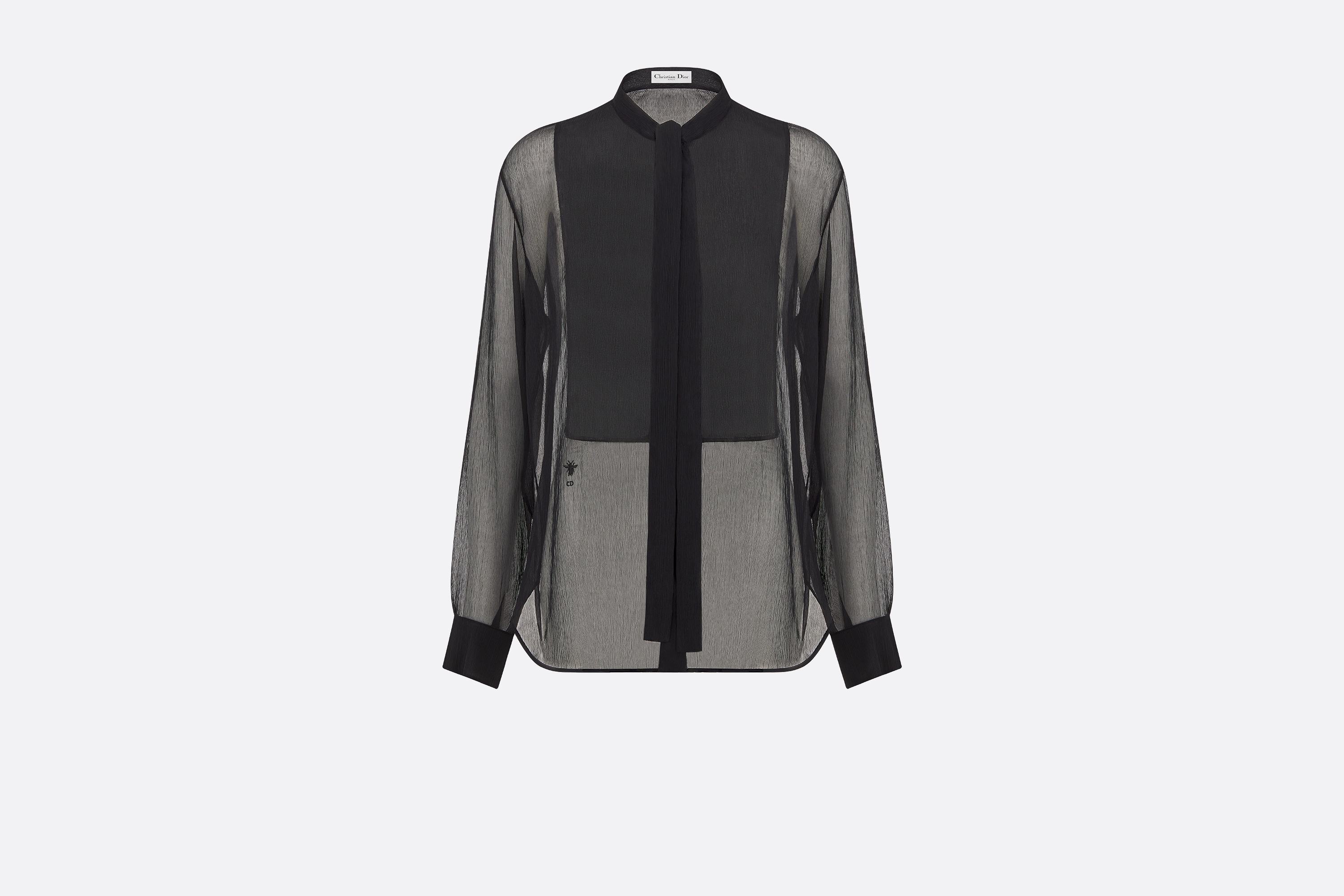 Sheer Blouse with Plastron - 1