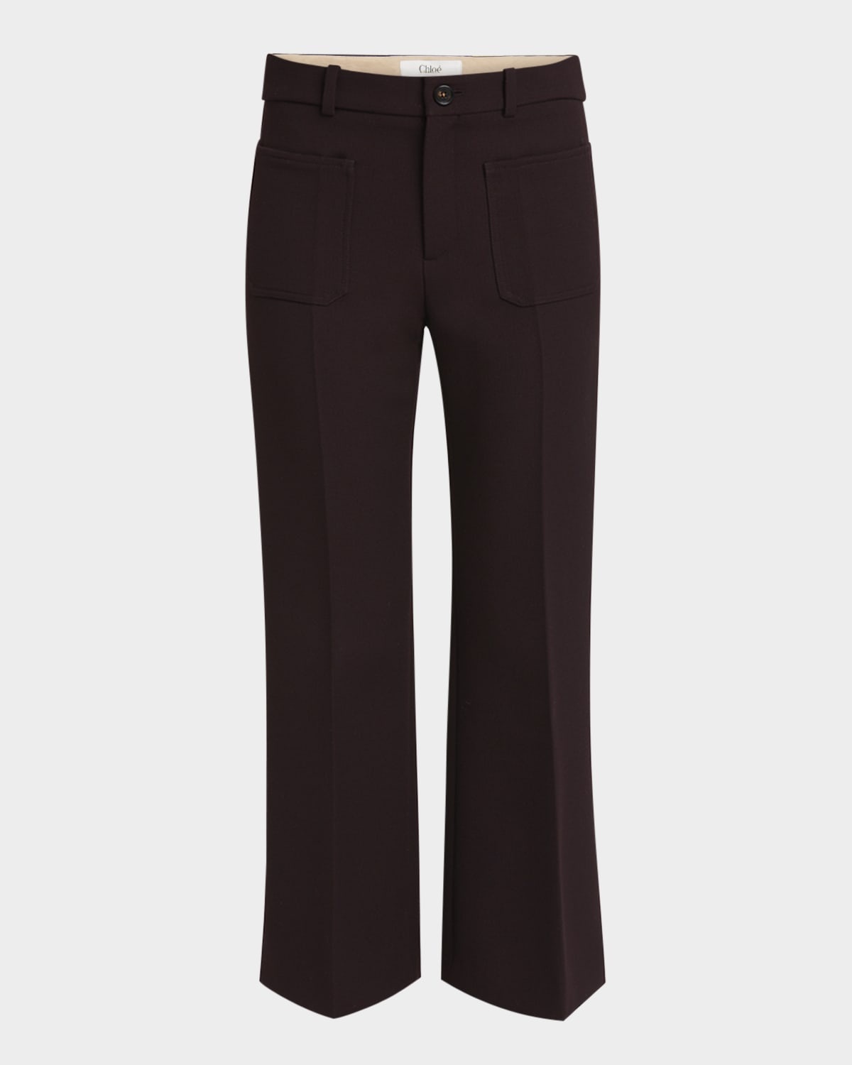 Flared Crop Cavalry Wool Trousers - 1