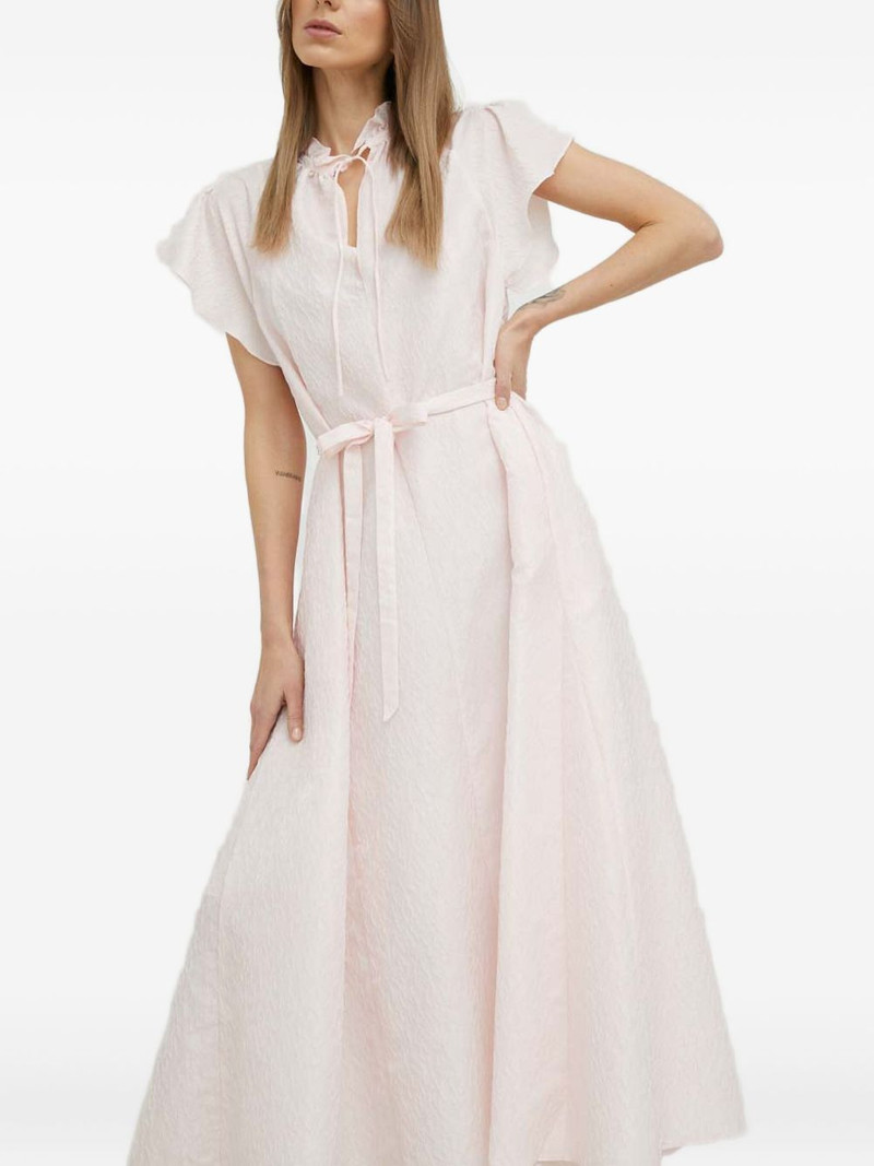 tie-neck belted midi dress 1