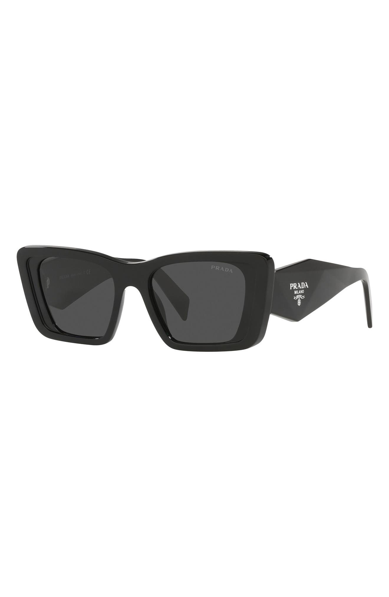 Prada 51mm Square Sunglasses in Black/Dark Grey at Nordstrom - 3