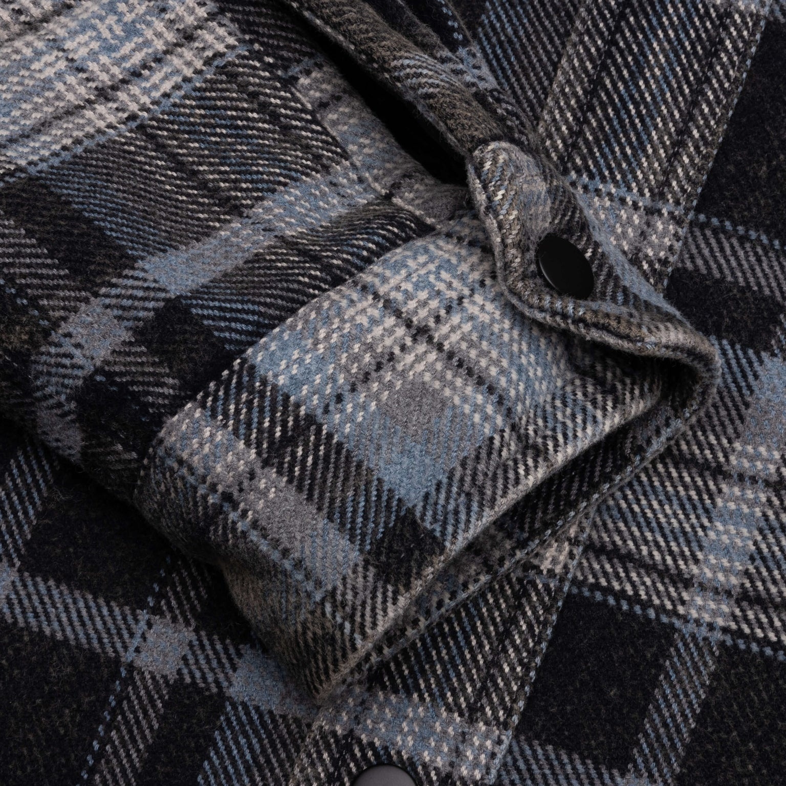 HEAVY WASHED PLAID SHIRT - BLUE - 5