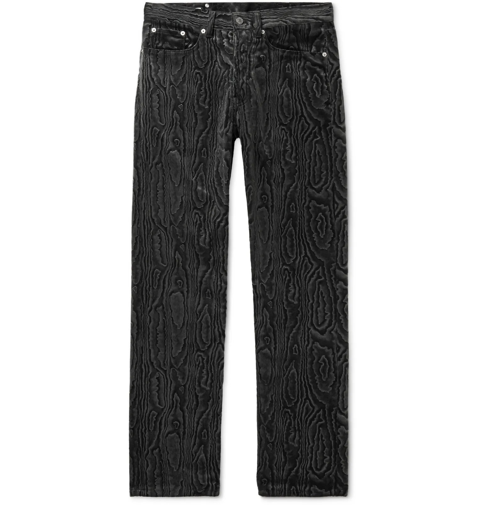 Slim-Fit Tapered Devoré Cotton-Velvet Trousers - 1