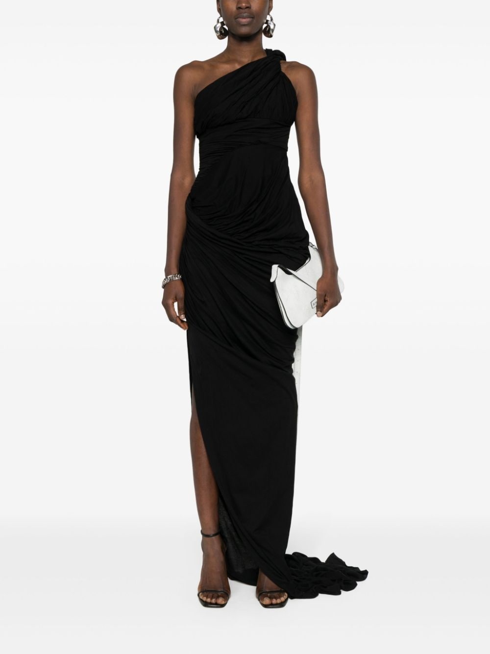 draped one-shoulder maxi dress - 2