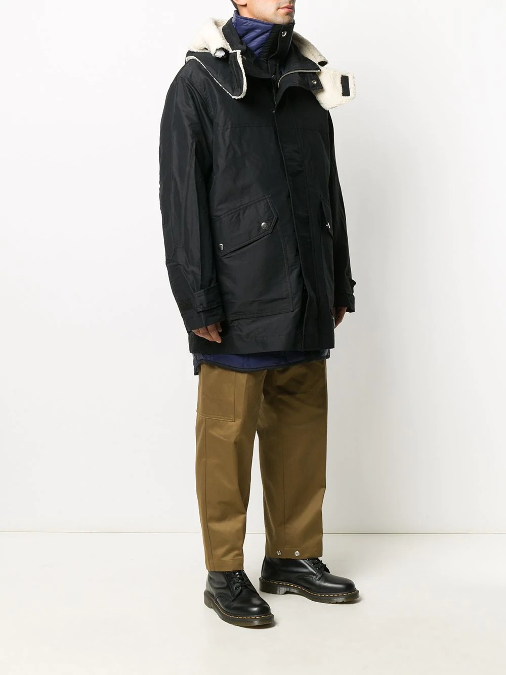 detachable-lining hooded parka - 3