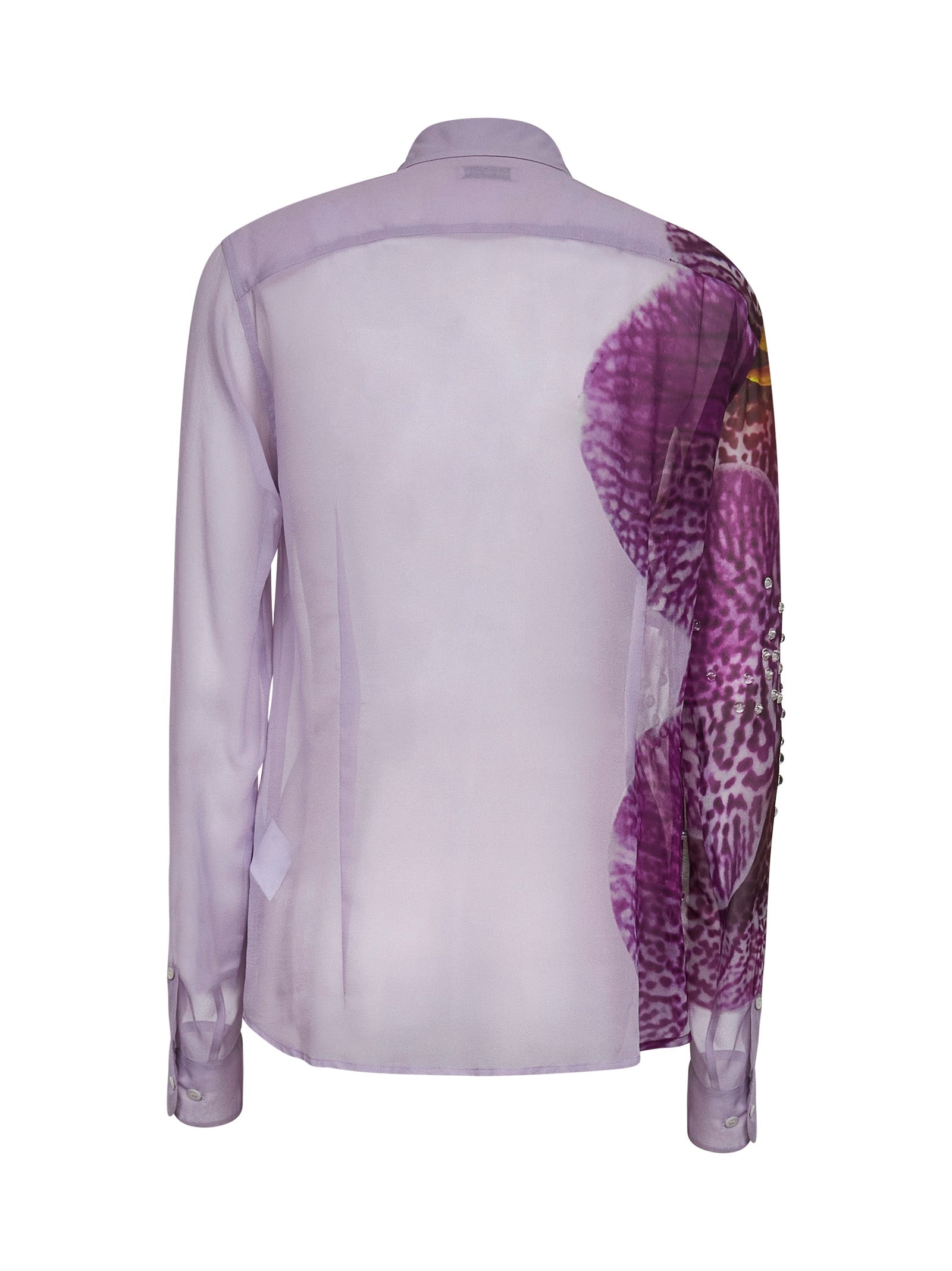 Purple Orchid print georgette shirt - 2