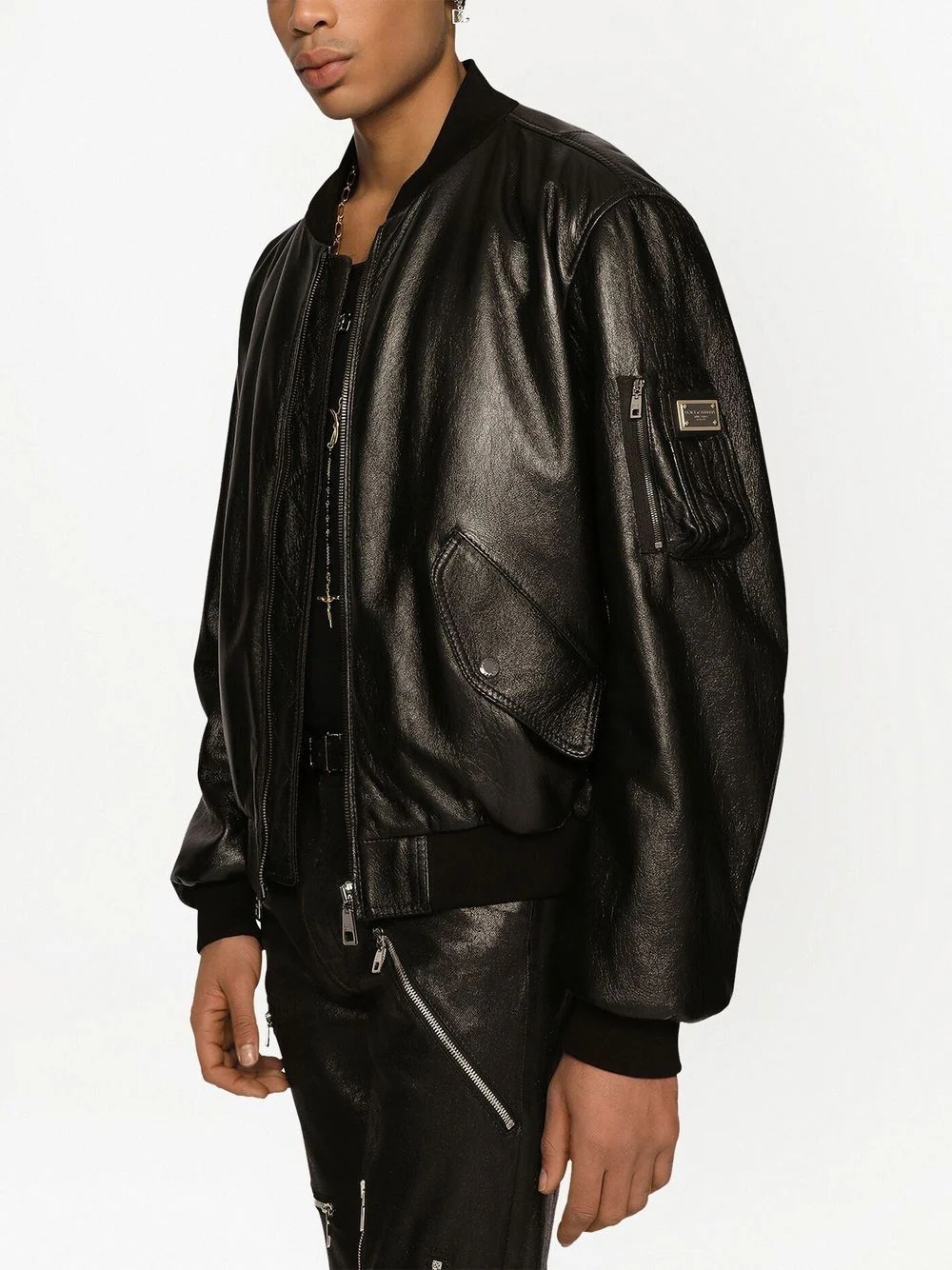 leather bomber jacket - 5