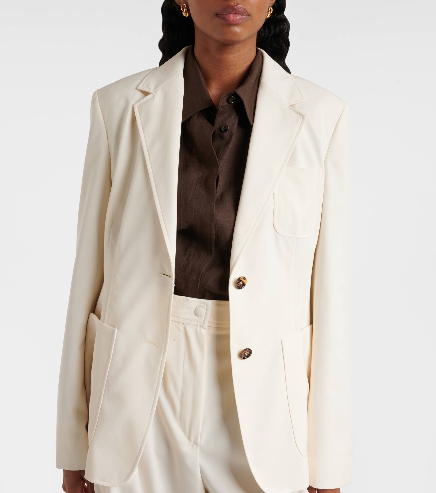 Single-breasted cotton blazer - 6
