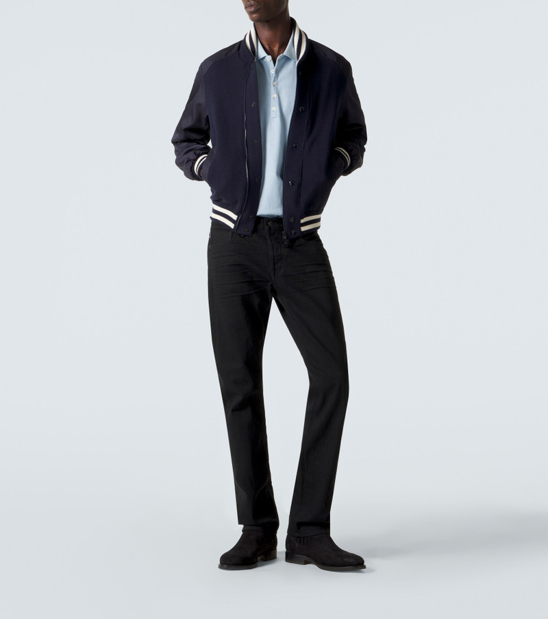Moncler Ribbed-knit technical varsity jacket outlook