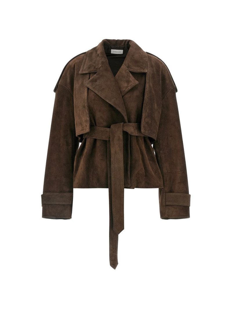 Flaminia lapel suede jacket 1