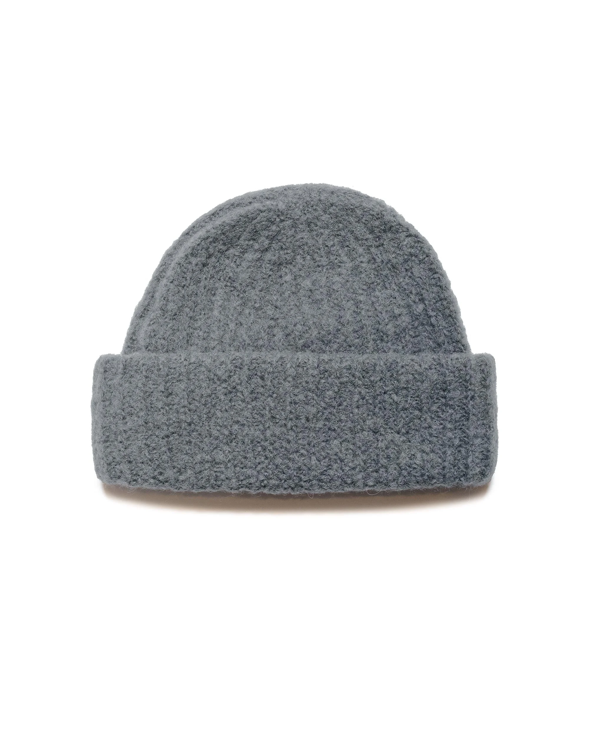 Alpaca Wool Short Beanie Mouse Grey - 1