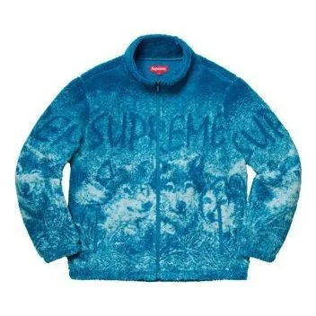 Supreme SS19 Wolf Fleece Jacket Blue Totem polar fleece Unisex SUP-SS19-450 - 1