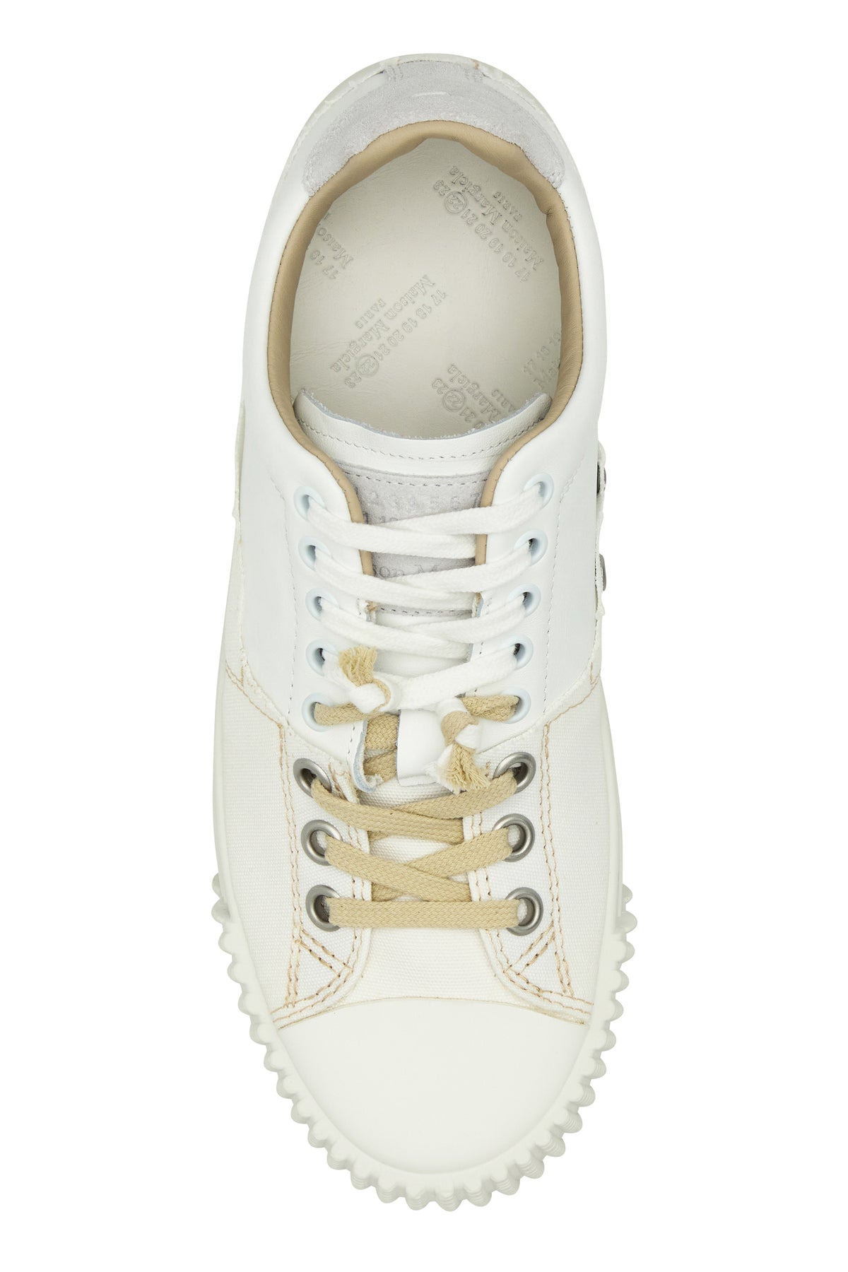 White leather and canvas New Evolution sneakers - 4