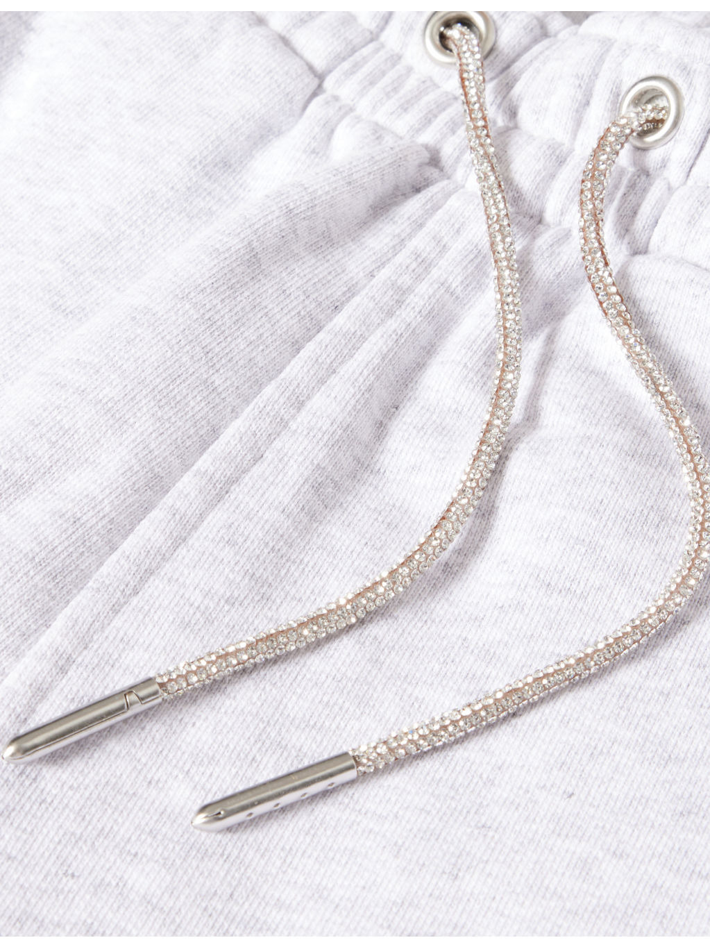 Rhinestone Drawcord Wide-Leg Cotton-Jersey Jogging Bottoms - 6