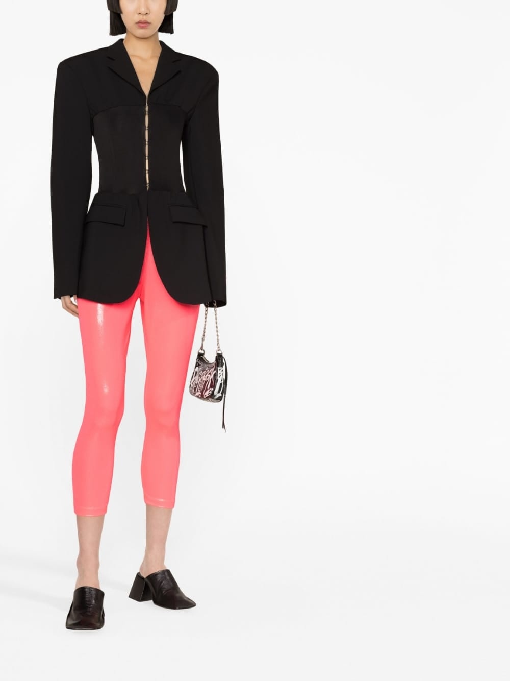 high-shine cropped leggings - 2