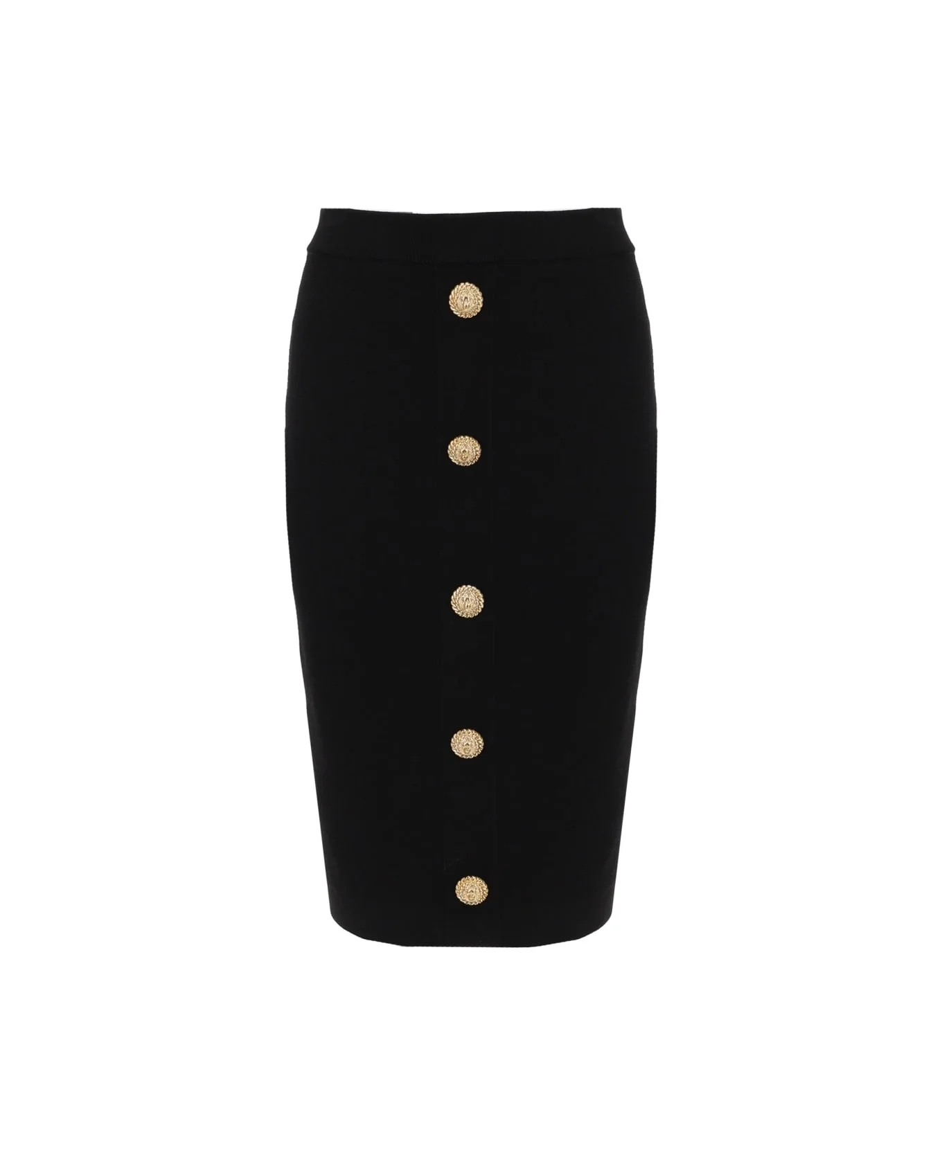 Midi Skirt With Jewel Buttons - 1
