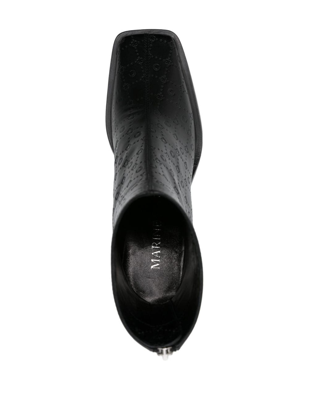 monogram-debossed leather ankle boots - 4