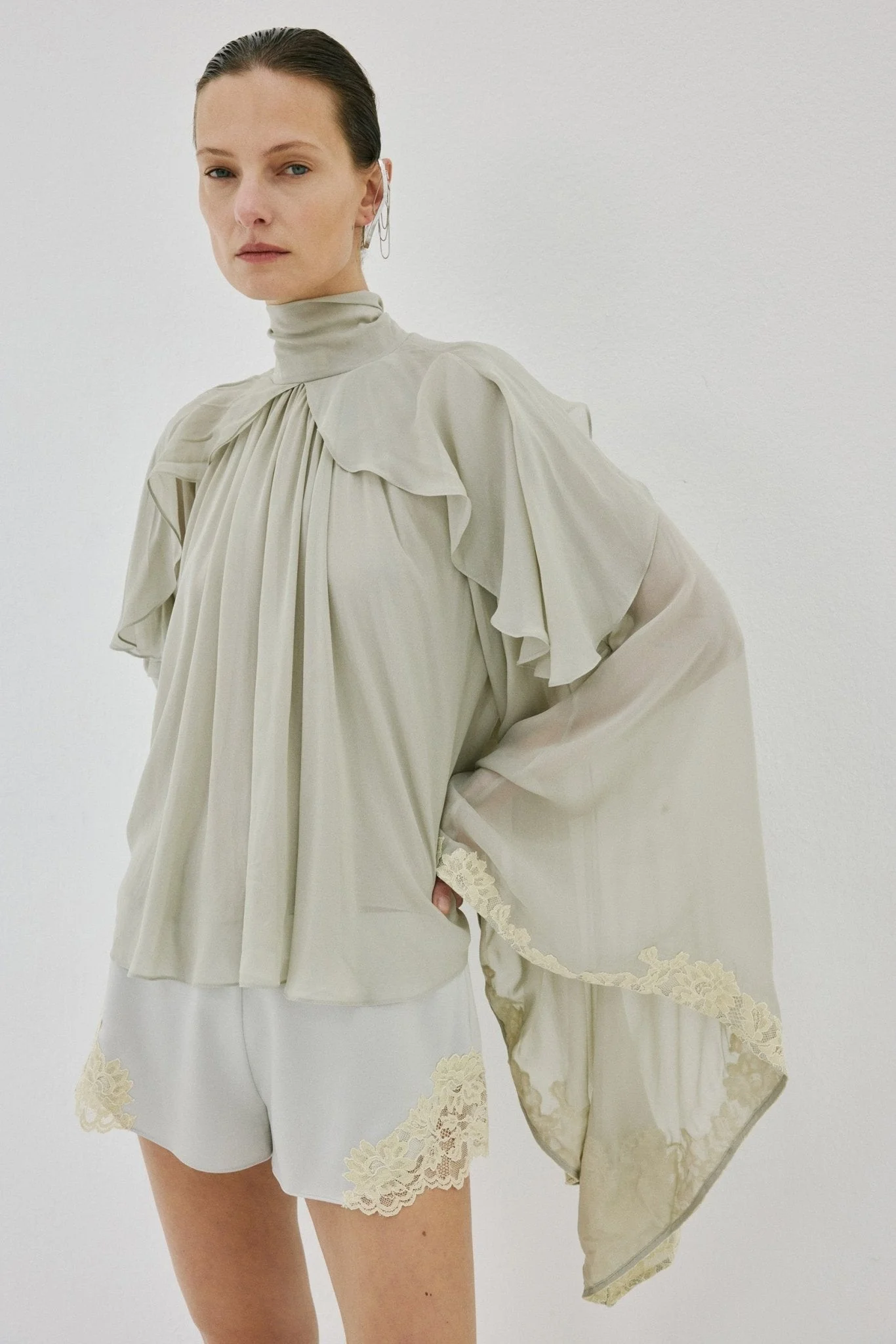 ALITHA TOP IN STONE BEIGE AND SOFT YELLOW - 1