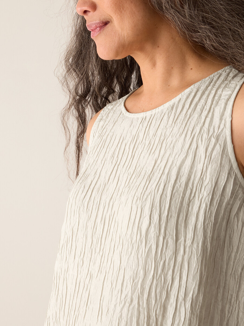 Textured Silk Jacquard Ballet Neck Tank 5
