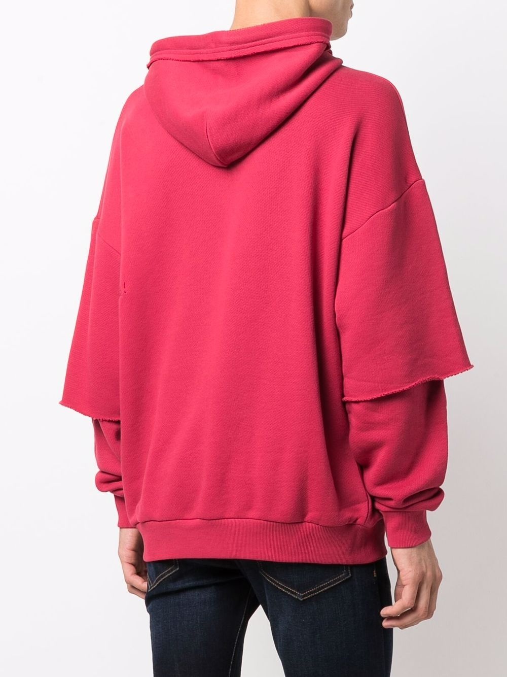 layered cotton drawstring hoodie - 4