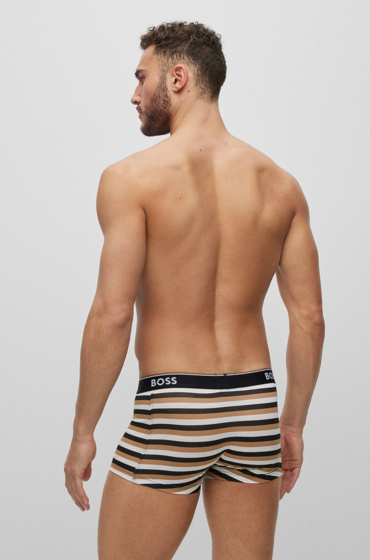 THREE-PACK OF STRETCH-COTTON TRUNKS WITH LOGO WAISTBANDS - 3