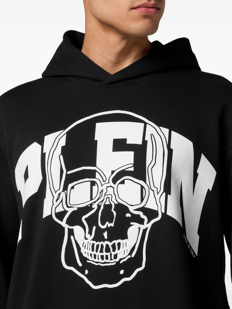 Skull 로고 인쇄 면 후드 5