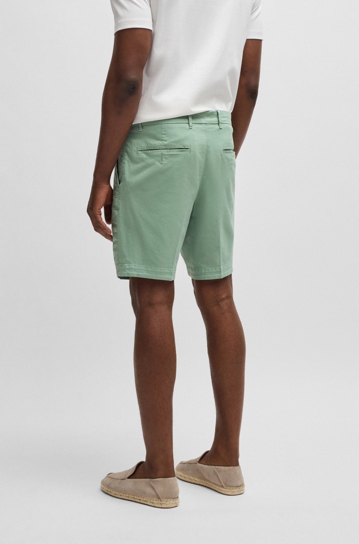 SLIM-FIT SHORTS IN STRETCH-COTTON TWILL - 4