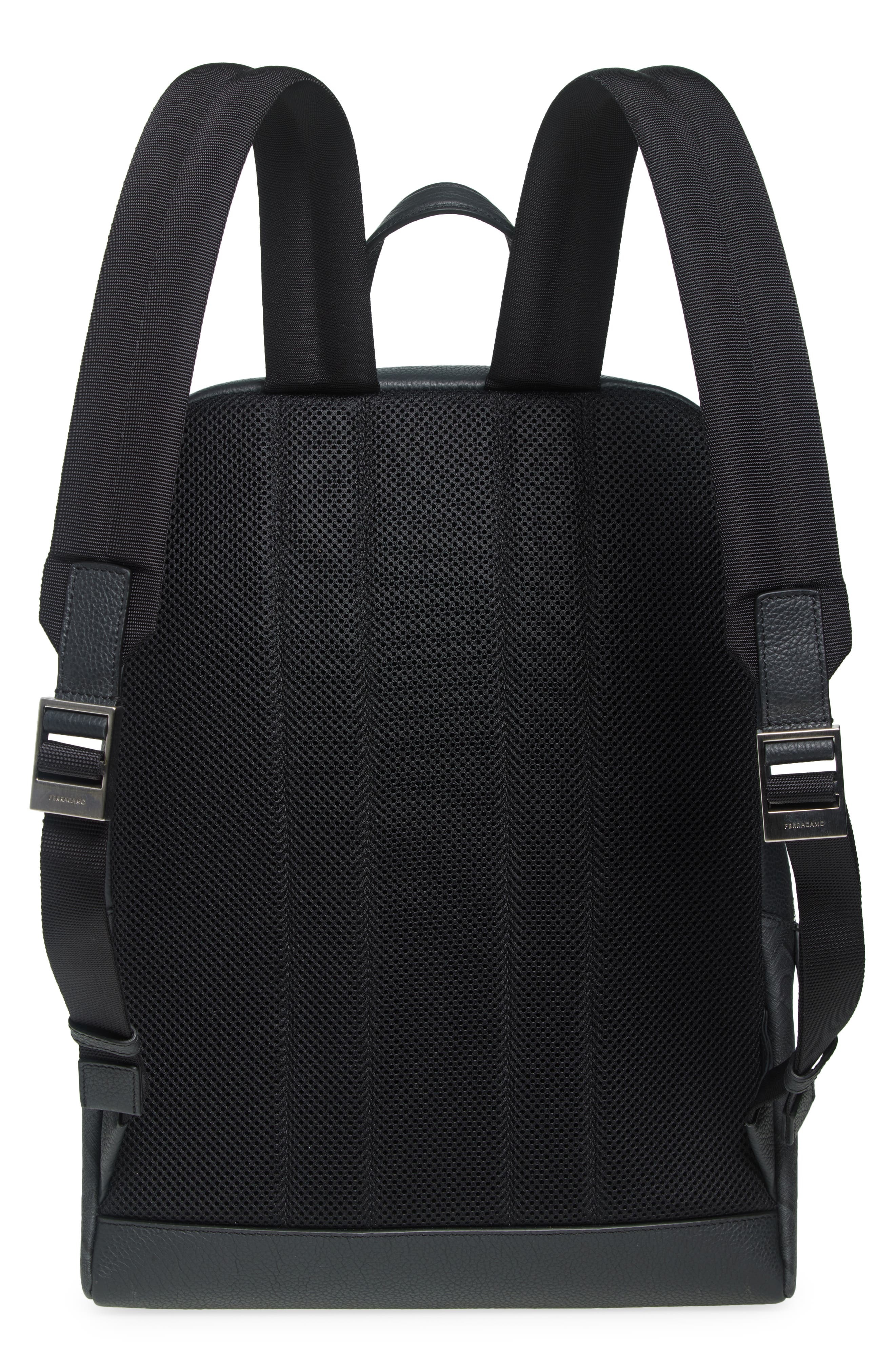FERRAGAMO Gancio Embossed Leather Backpack in Nero Grigio at Nordstrom - 3