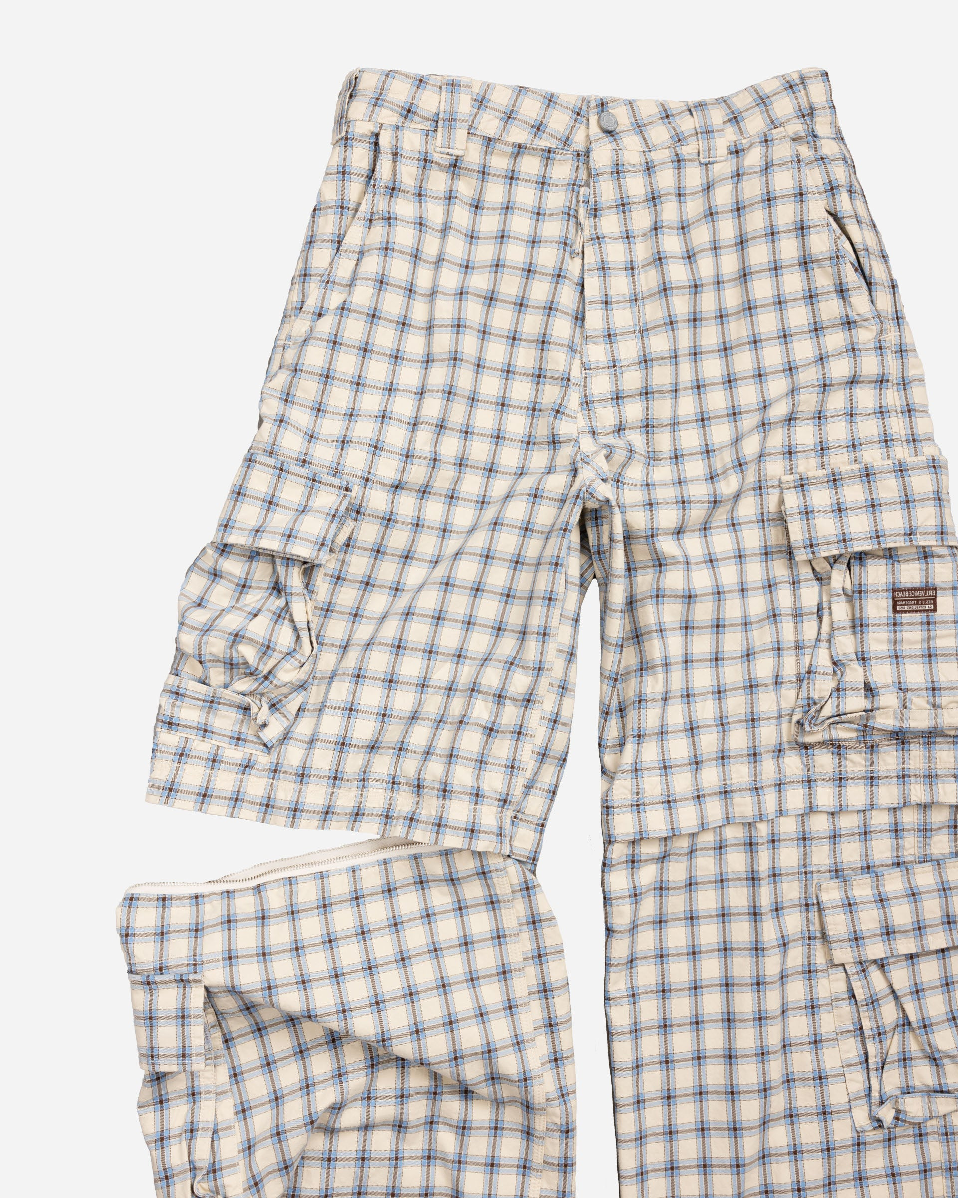 ZIP-OFF PLAID CARGO PANTS - 3