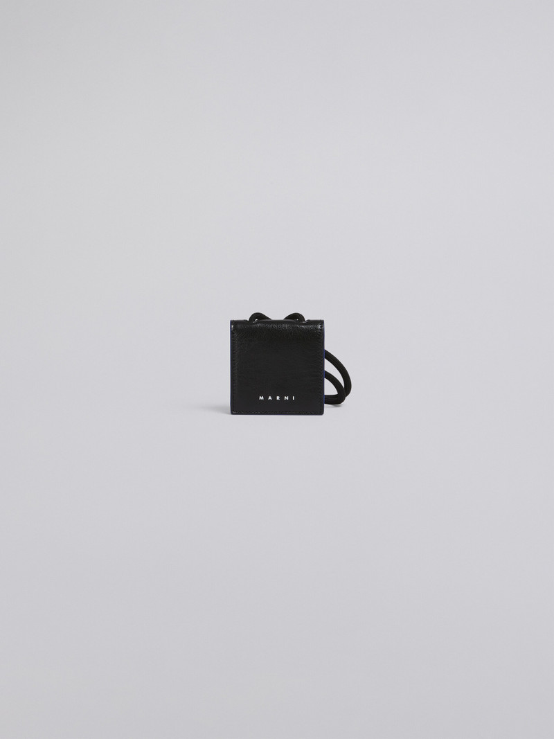 BI-COLOURED CALFSKIN AIRPODS HOLDER WITH ADJUSTABLE NYLON SHOULDER STRAP 5