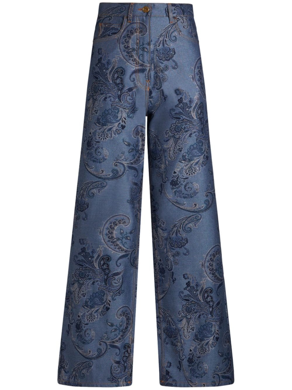 paisley-print wide-leg jeans - 1