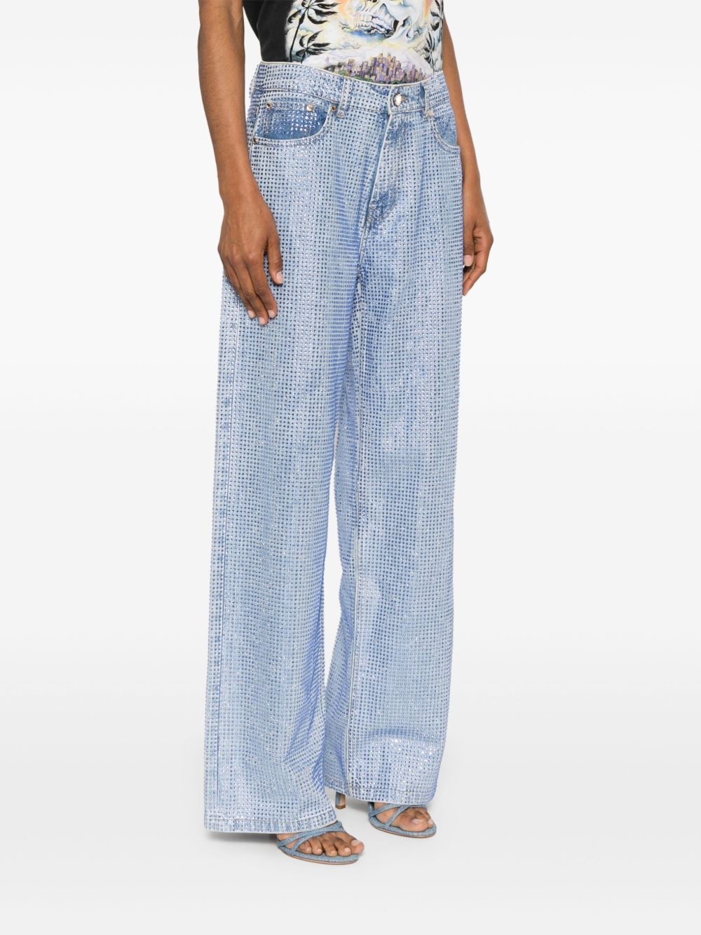 crystal-embellished jeans - 3
