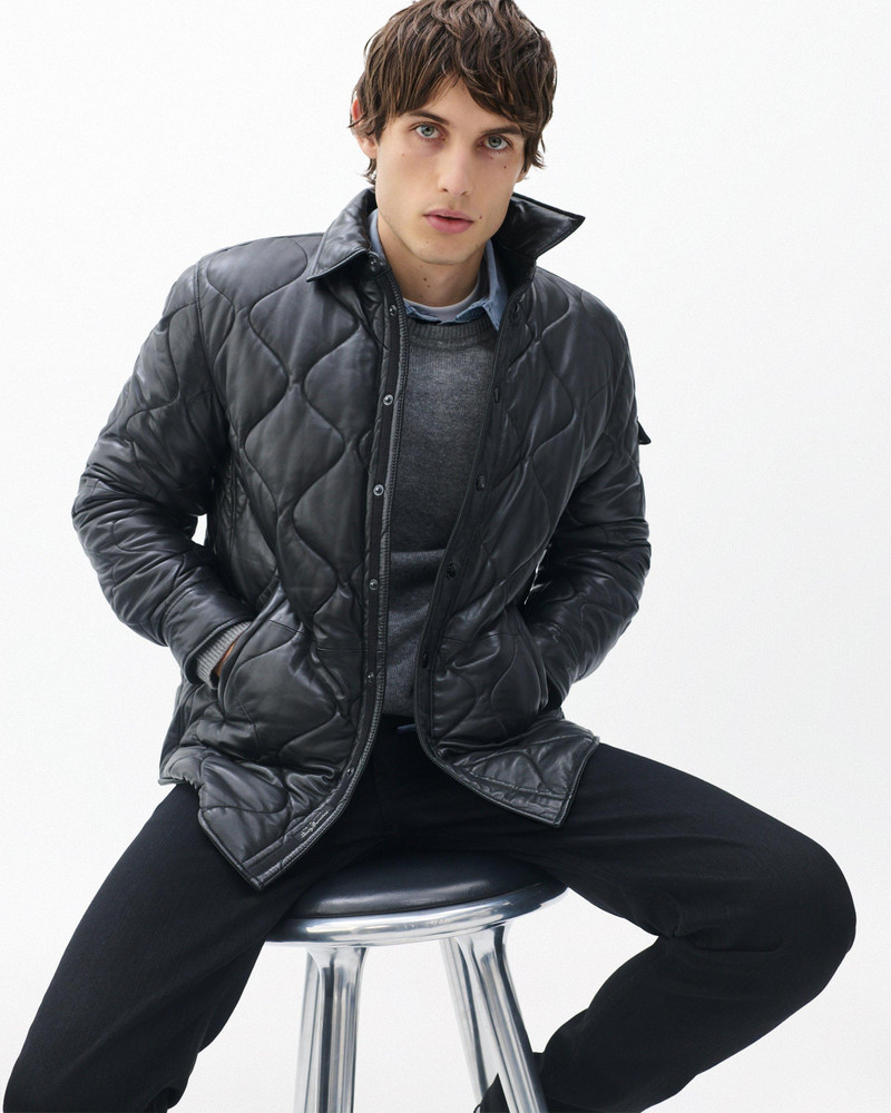 Dane Leather Quilted Shirt Jacket 6