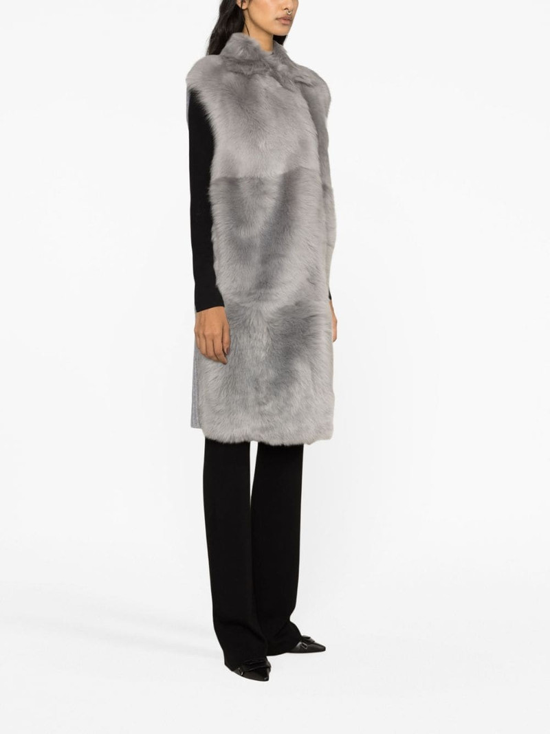 sleeveless faux-fur coat 3