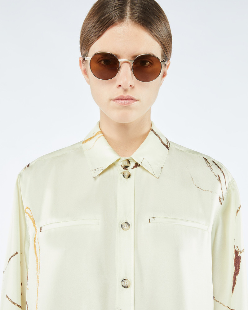 SABRIN - Printed twill silk shirt - Line drawing 5