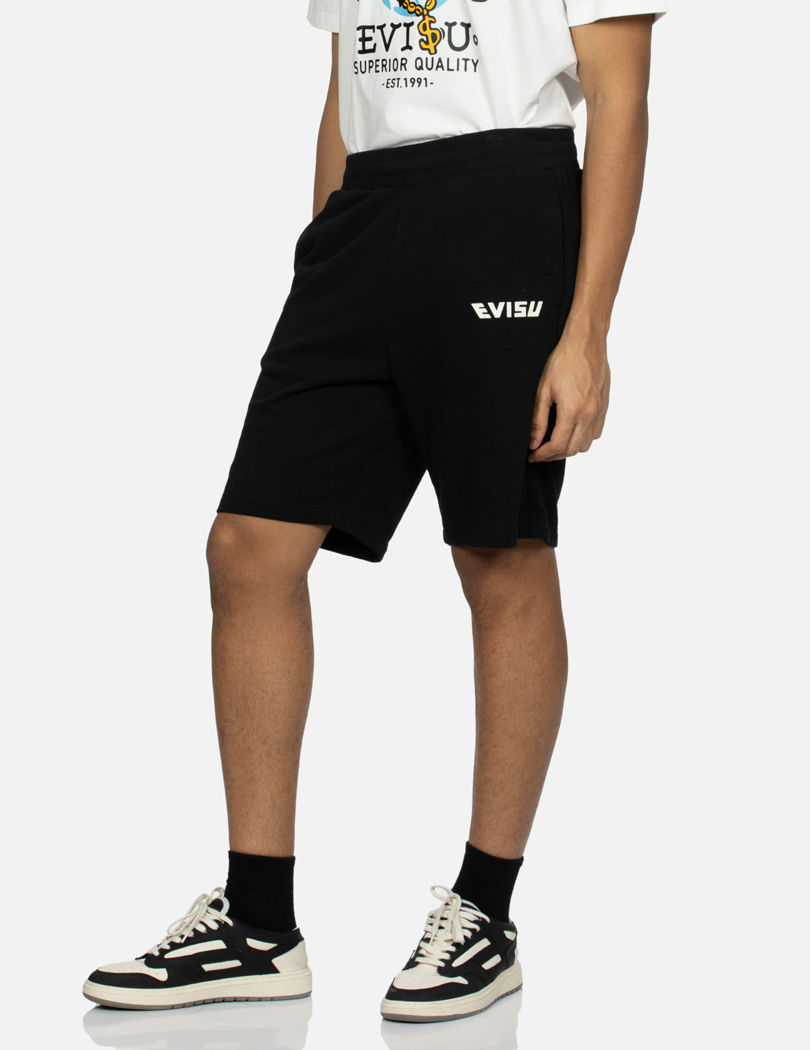 PLAYFUL GODHEAD PRINT REGULAR FIT SWEAT SHORTS - 7