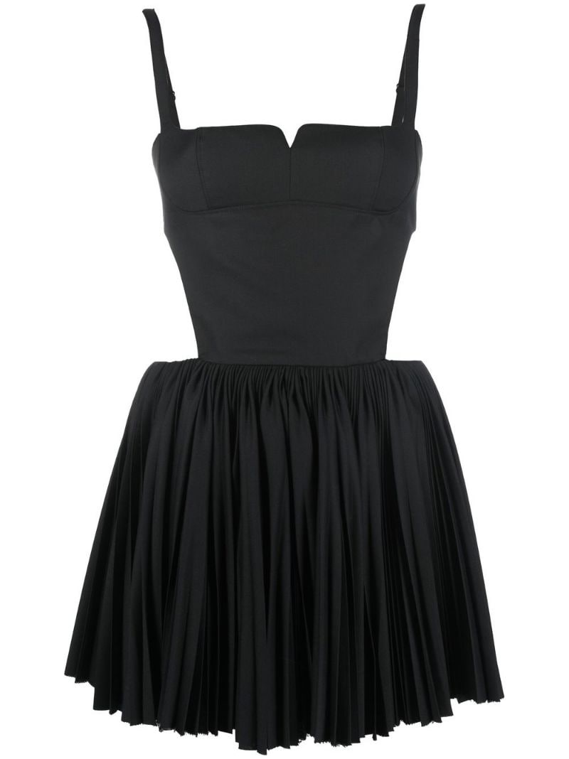 open-back pleated minidress - 1