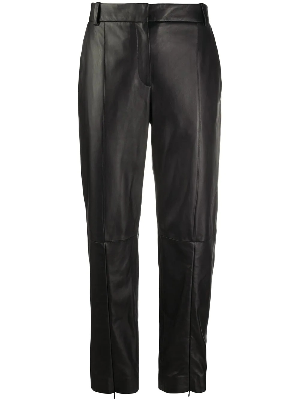 cropped leather trousers - 1