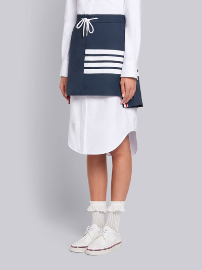 Thom Browne Navy Flyweight Tech Pleated 4-Bar Mini Skirt outlook