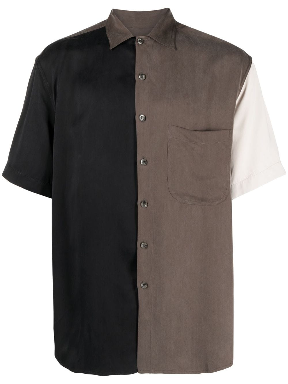 colour-block short-sleeve shirt - 1