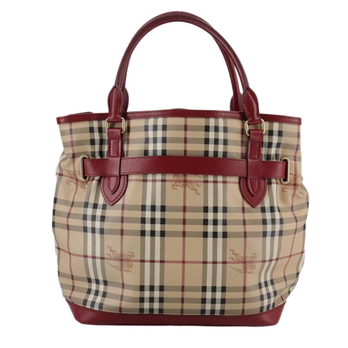 Burberry Nova Check Tote Bag Pvc Leather Beige - 2
