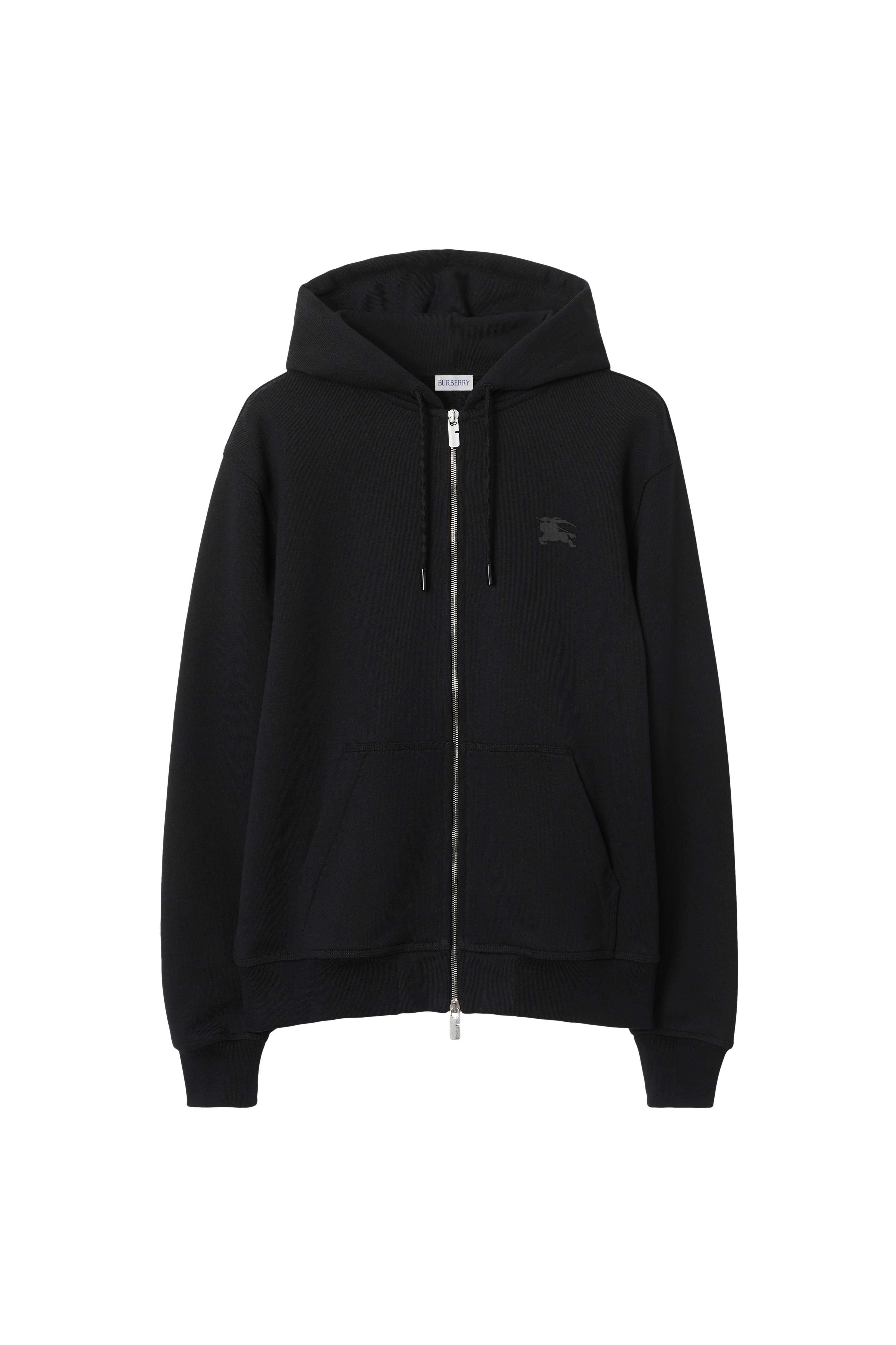 burberry EKD Badge Cotton Zip Hoodie in Black at Nordstrom - 3