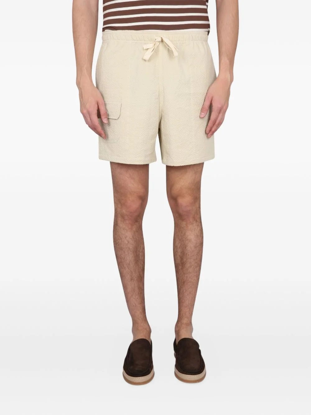 drawstring cargo shorts - 1