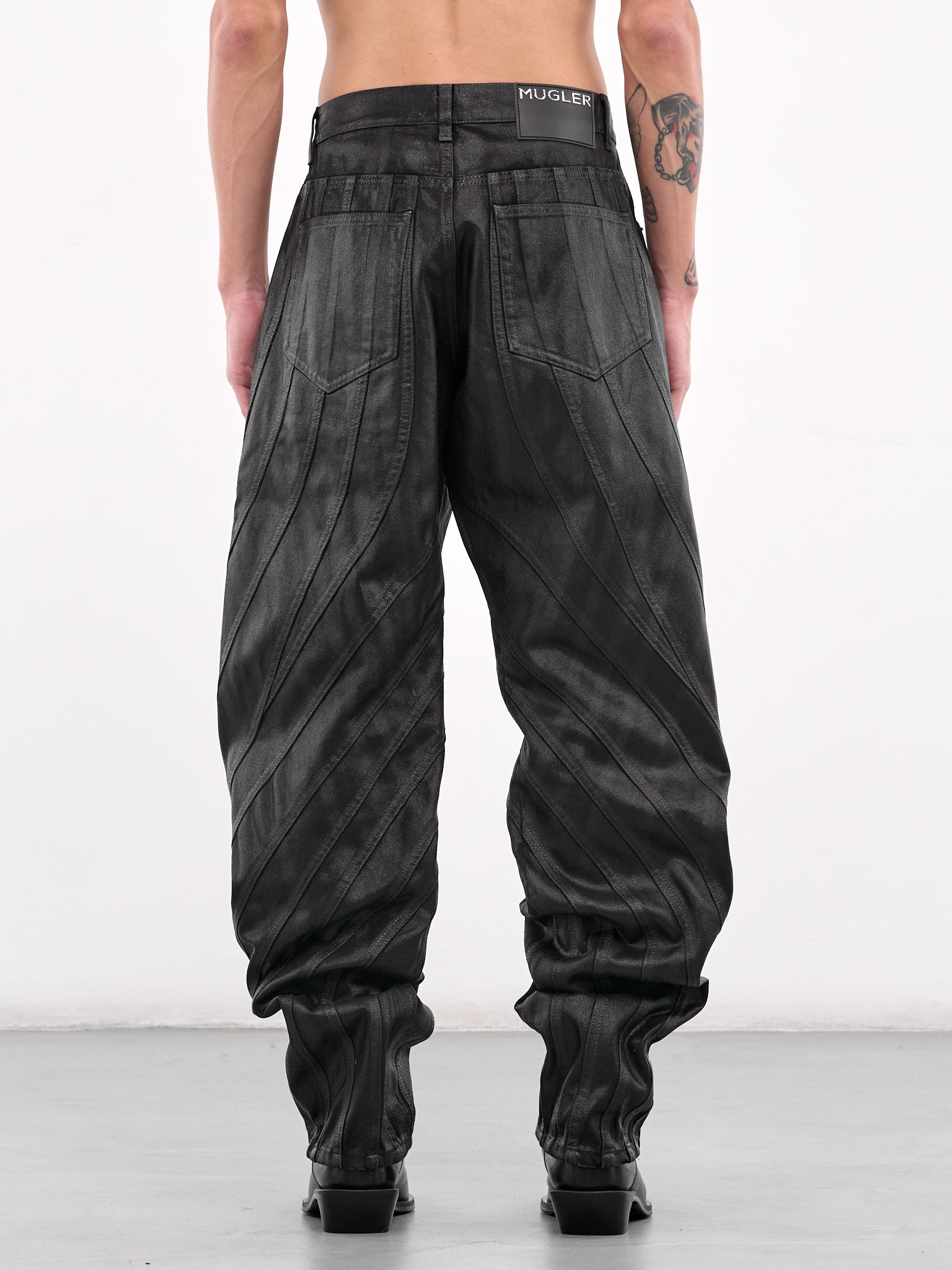 Waxed Spiral Baggy Jeans - 3