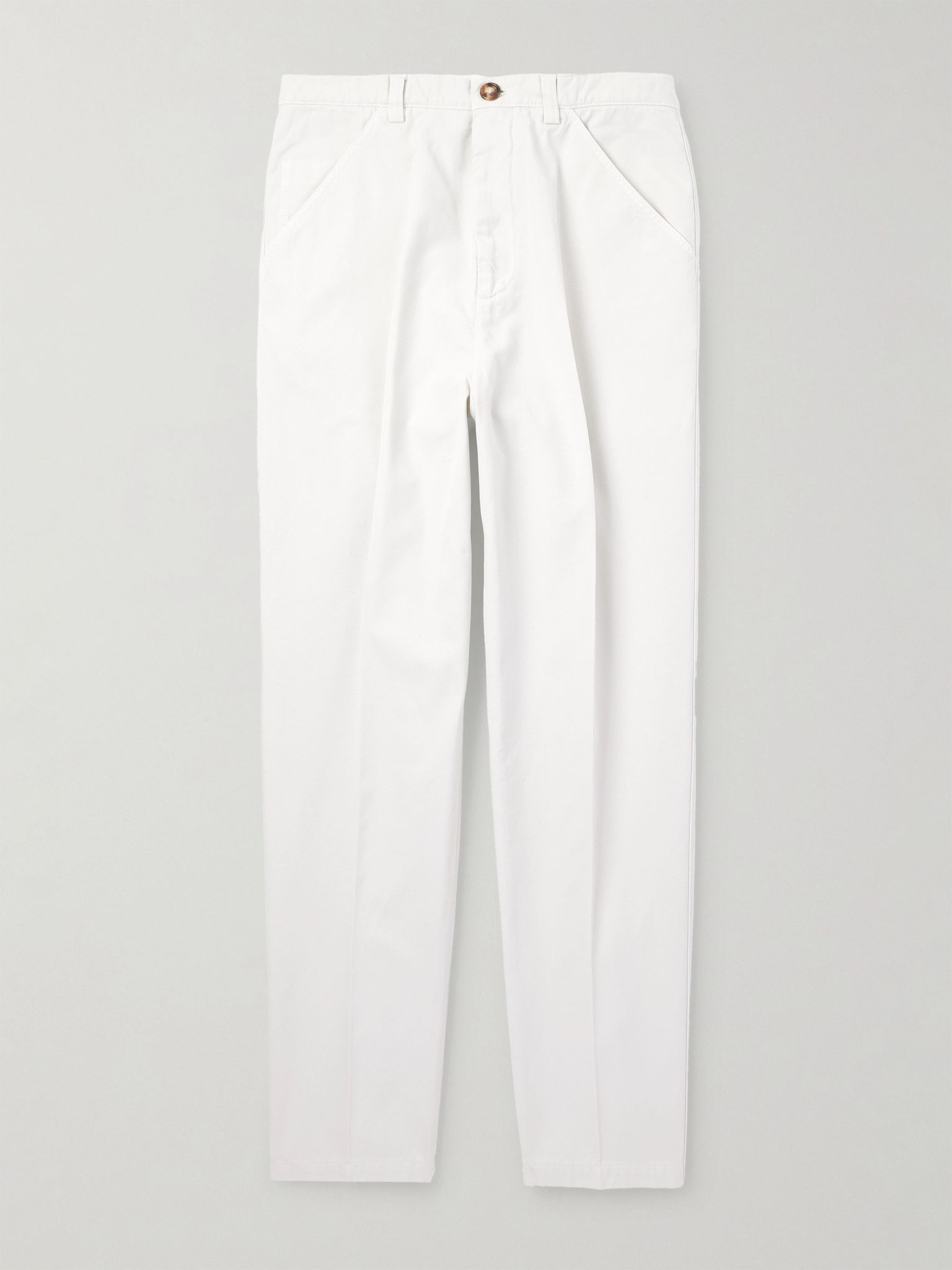 Cotton-Twill Trousers Cream - 1
