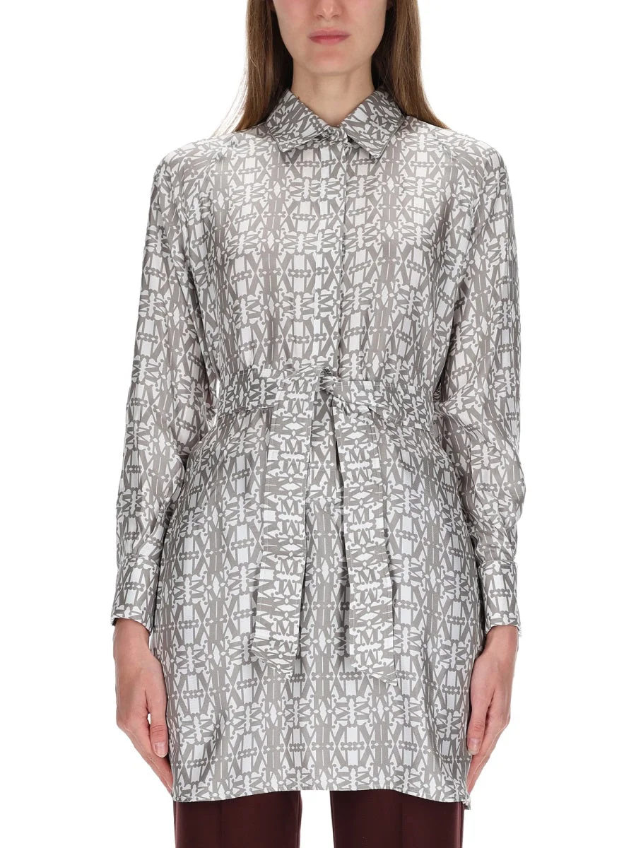 Max Mara Women Printed Silk Chemisier Dress - 1