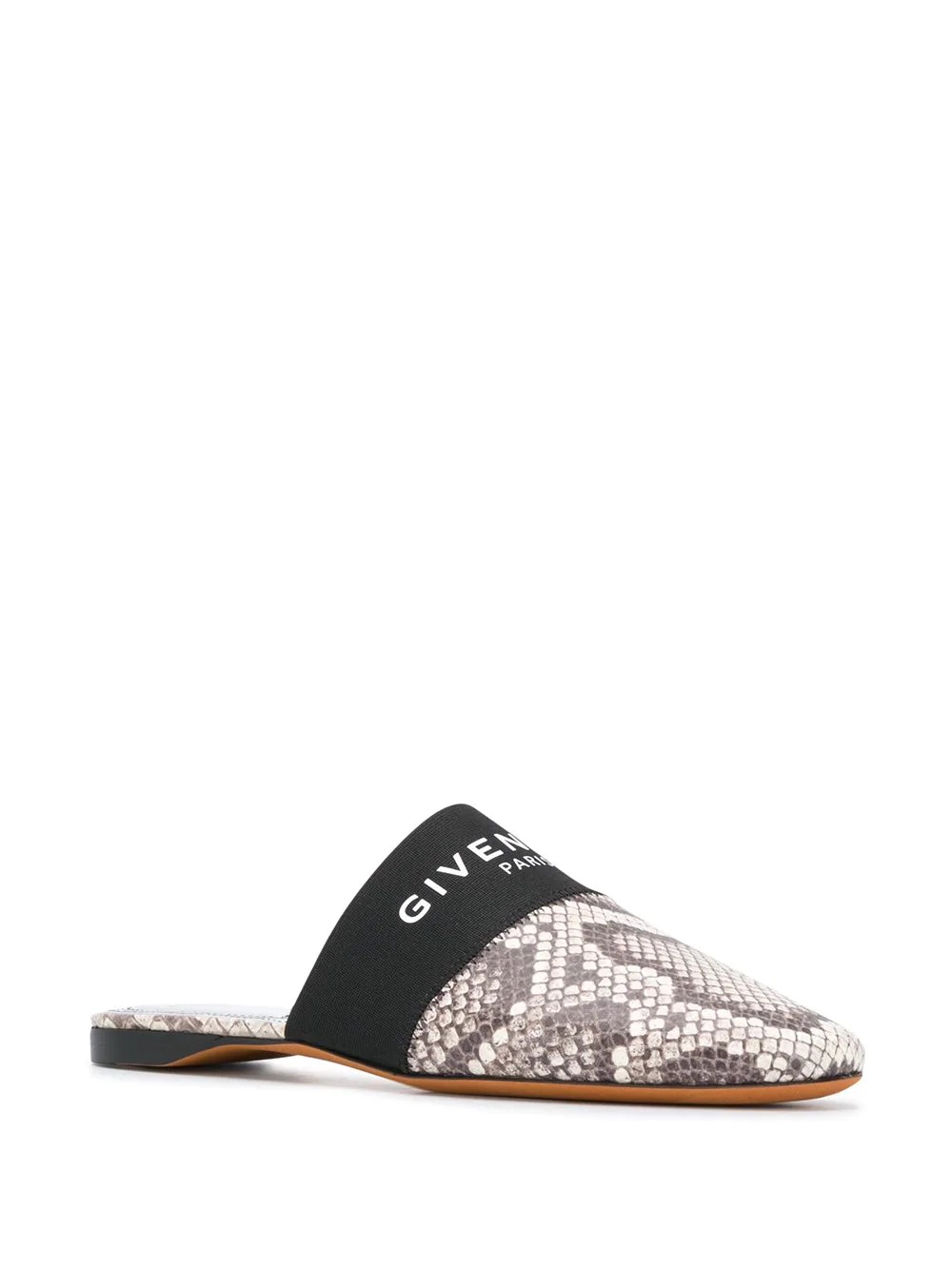 logo snake-print leather mules - 2