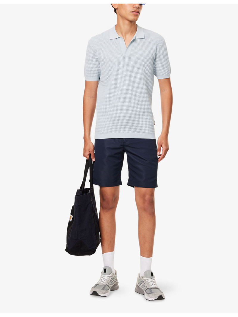 ORLEBAR BROWN Roddy Open Mesh-Stitch Woven Polo Shirt outlook