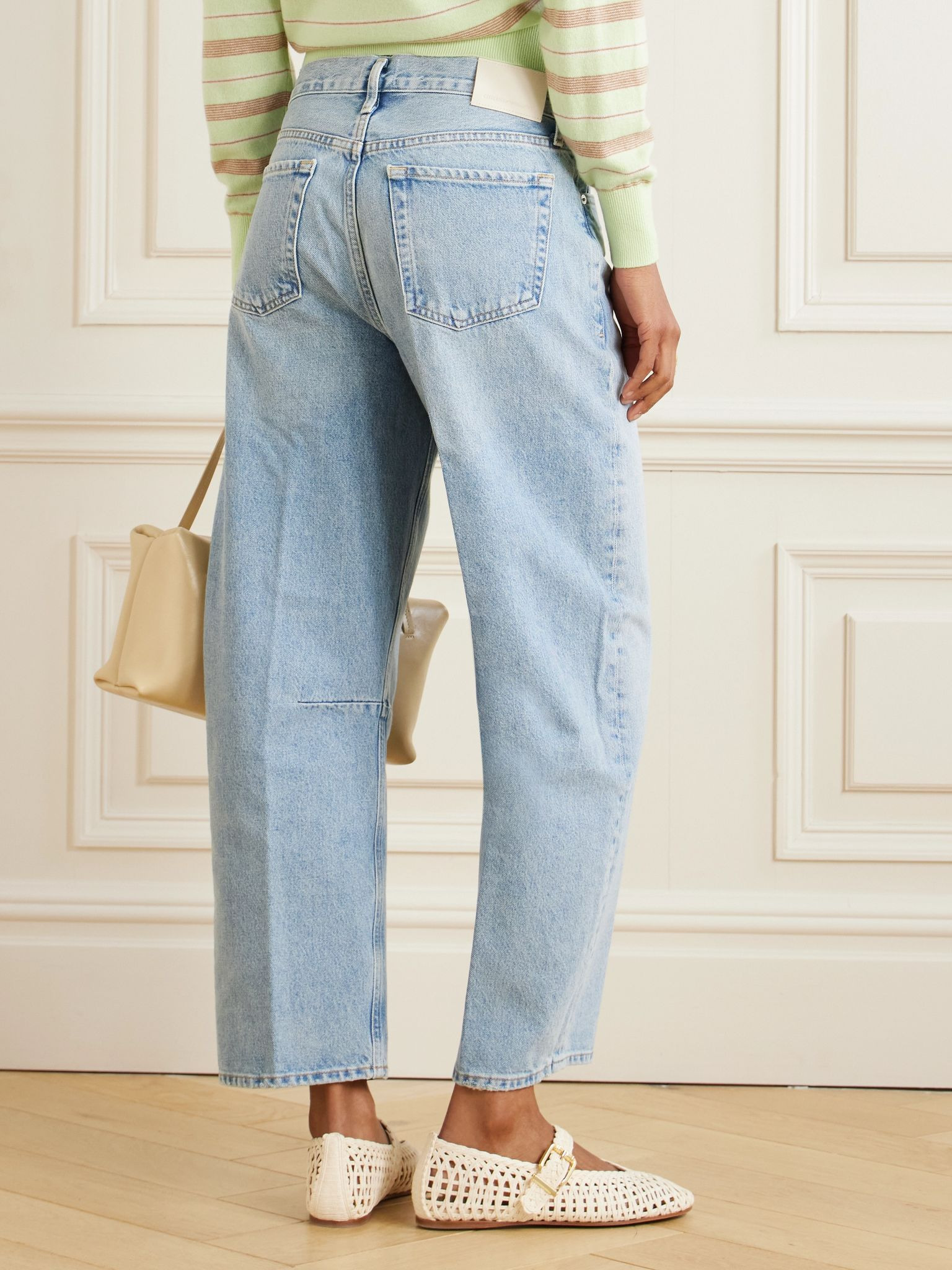 Miro mid-rise barrel-leg recycled jeans Light denim - 3